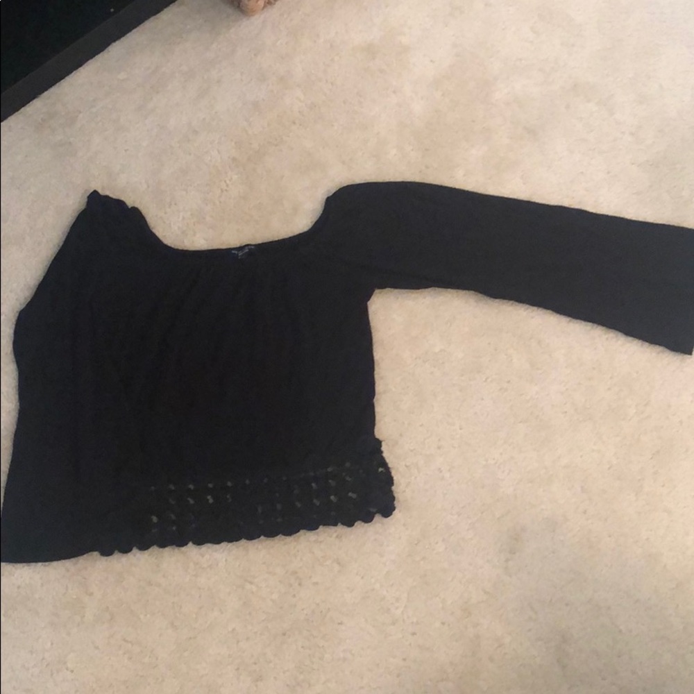 Off shoulder black top